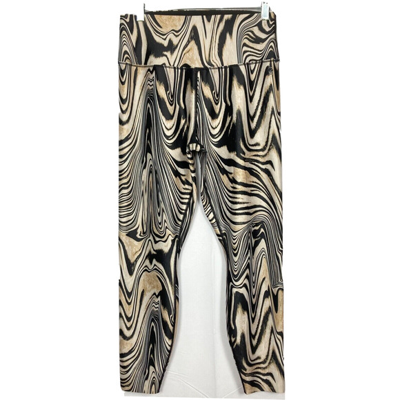 Good American Leggings Womens Sz 3 L Beige Zebra Stretch High Rise Pull On Pants - Picture 1 of 8